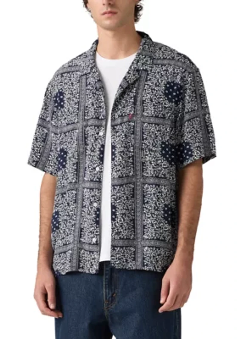 Men's Classic Bandana Print Camp Shirt