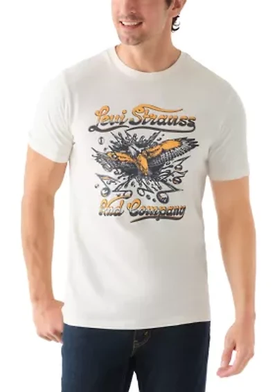 Short Sleeve Front Eagle Graphic T-Shirt
