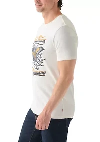 Short Sleeve Front Eagle Graphic T-Shirt