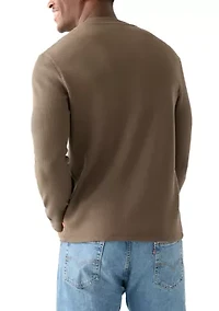 Men's Solid Henley Thermal Shirt