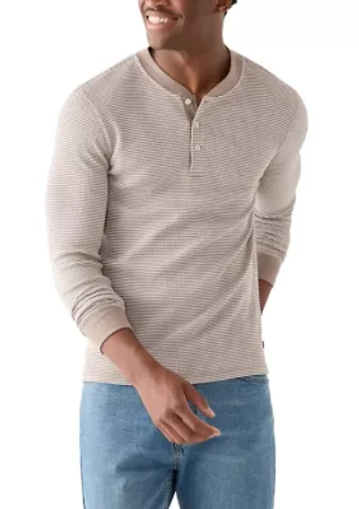 Striped Henley Thermal Shirt