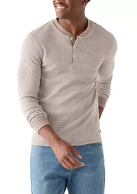 Striped Henley Thermal Shirt