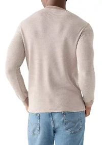 Striped Henley Thermal Shirt