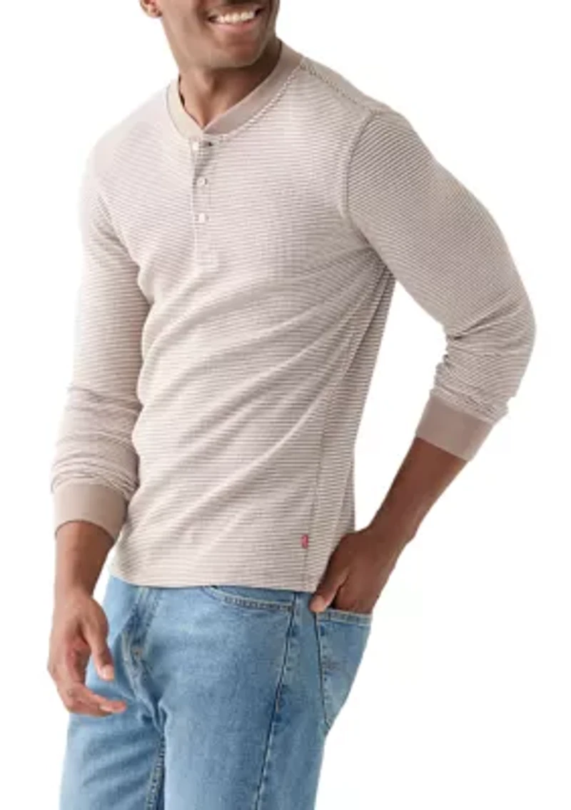 Striped Henley Thermal Shirt