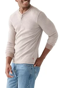 Striped Henley Thermal Shirt