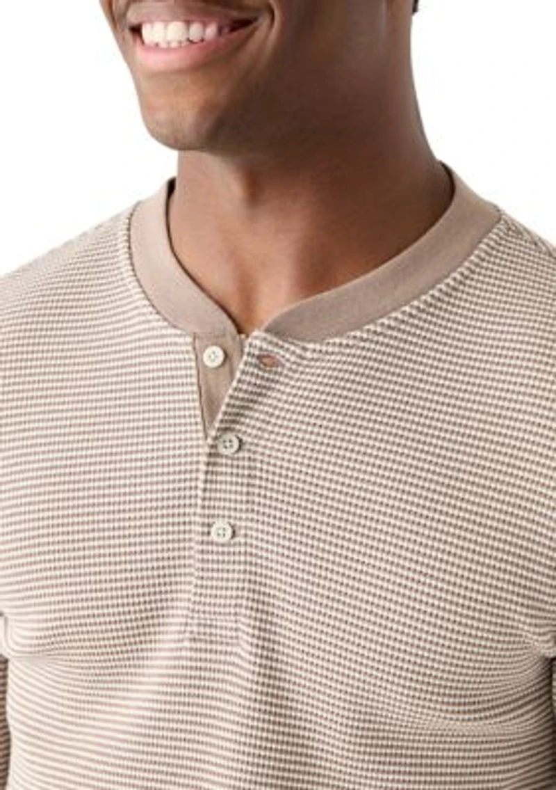 Striped Henley Thermal Shirt