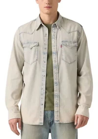 Men's Long Sleeve Classic Western Denim Shirt
