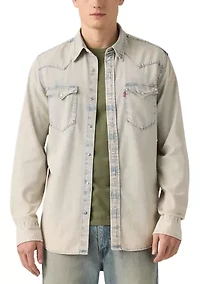 Men's Long Sleeve Classic Western Denim Shirt