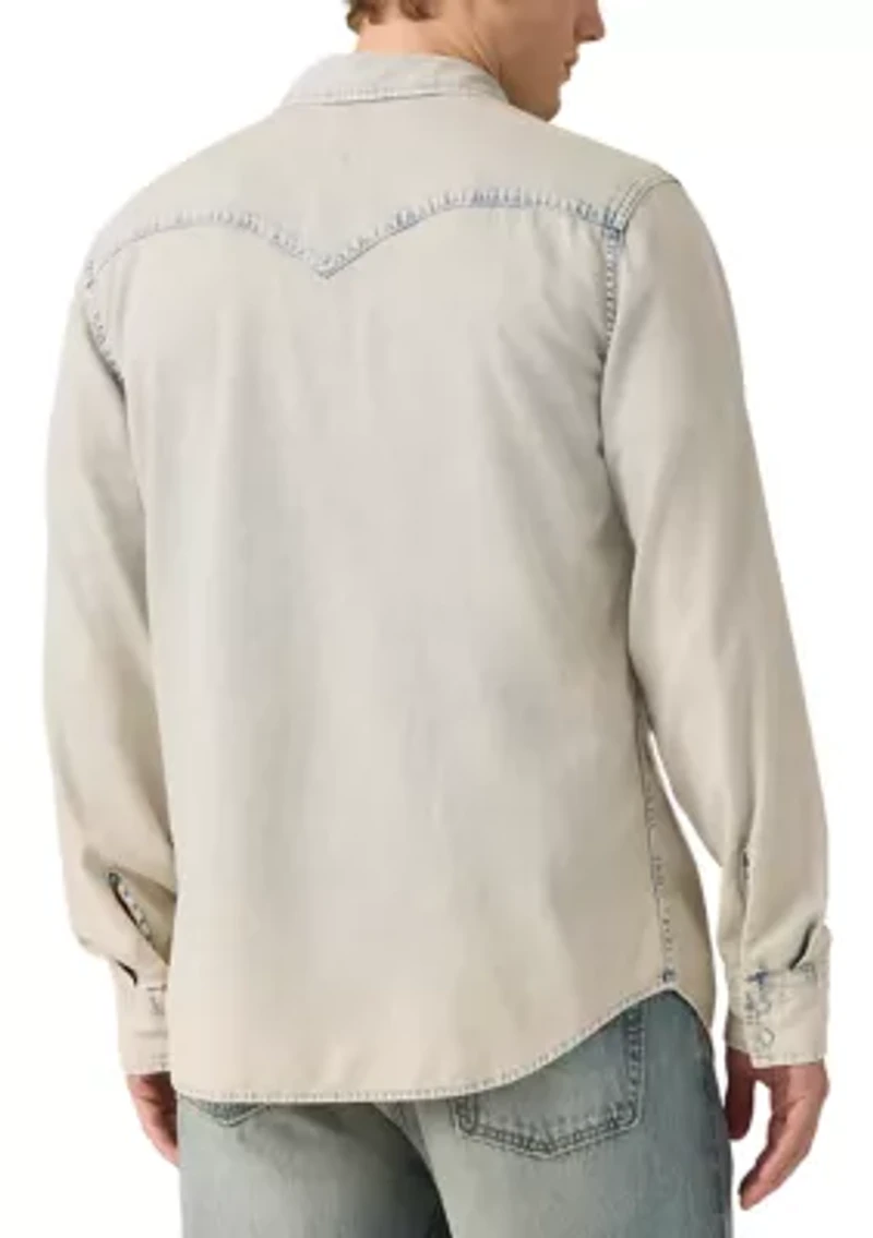 Men's Long Sleeve Classic Western Denim Shirt