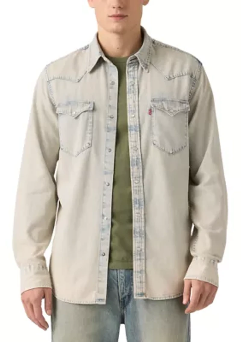 Men's Long Sleeve Classic Western Denim Shirt