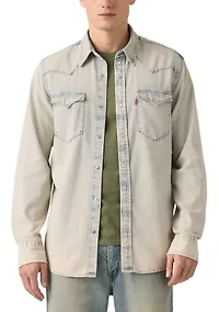 Men's Long Sleeve Classic Western Denim Shirt