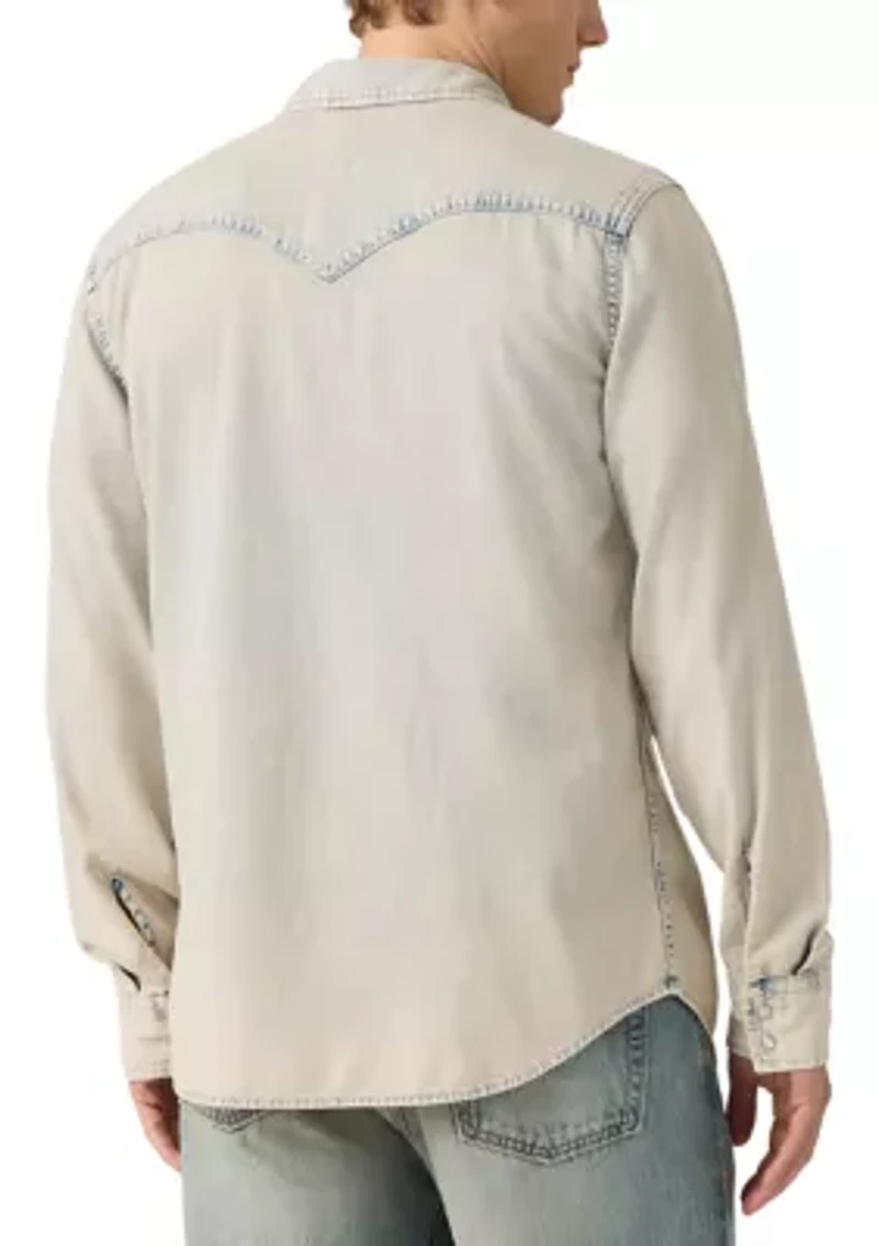 Men's Long Sleeve Classic Western Denim Shirt