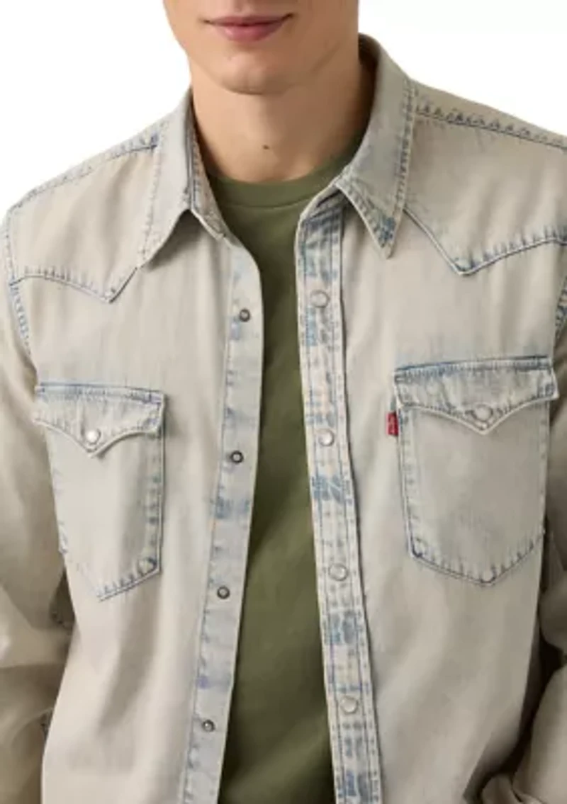 Men's Long Sleeve Classic Western Denim Shirt