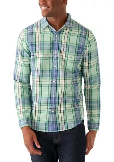Men's Classic Jones Plaid Aqua Foam Shirt