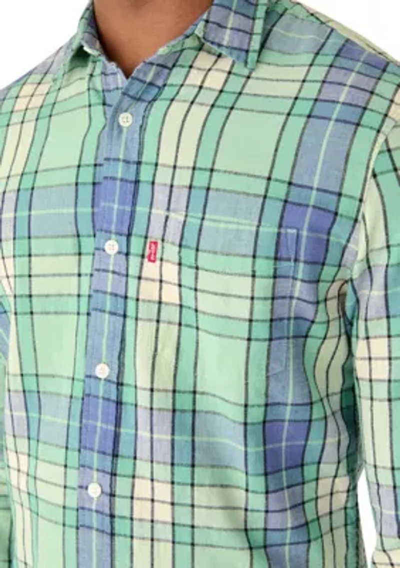 Men's Classic Jones Plaid Aqua Foam Shirt