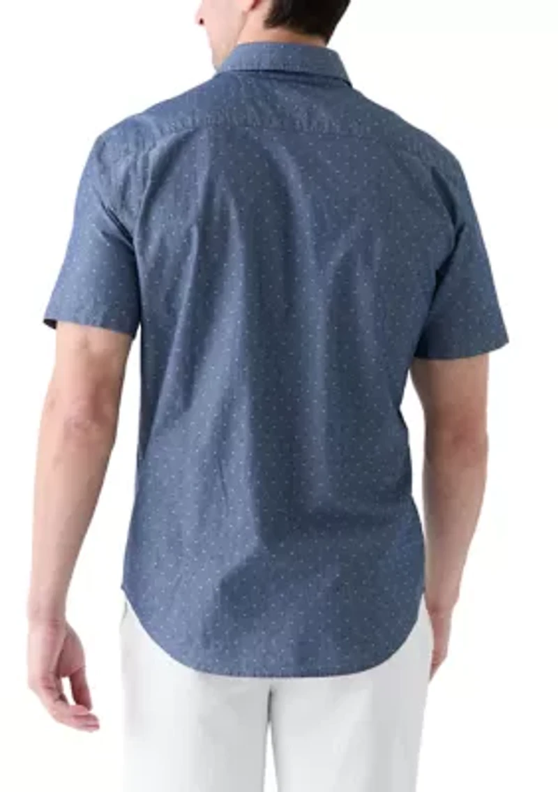 Classic Short Sleeve One Pocket Button Up Shirt