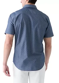Classic Short Sleeve One Pocket Button Up Shirt