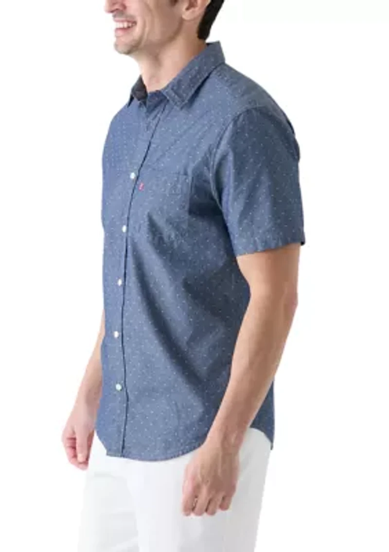 Classic Short Sleeve One Pocket Button Up Shirt