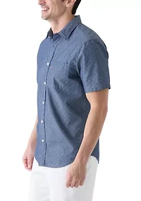 Classic Short Sleeve One Pocket Button Up Shirt
