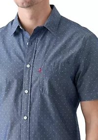 Classic Short Sleeve One Pocket Button Up Shirt