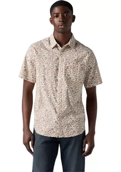Short Sleeve One Pocket Floral Button Up Shirt