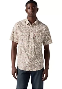 Short Sleeve One Pocket Floral Button Up Shirt