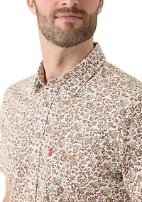 Short Sleeve One Pocket Floral Button Up Shirt