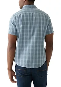 Classic One Pocket Short Sleeve Plaid Button Down Shirt