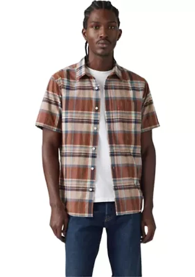 Short Sleeve One Pocket Button Up Shirt