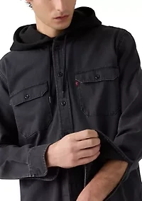 Abner Washed Black Button Down Shirt