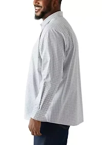 Big & Tall Plaid Steel Stretch Button Down Shirt