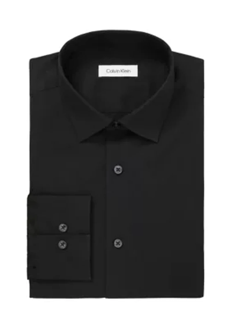 Long Sleeve Refined Cotton Stretch Poplin Dress Shirt