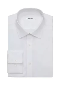 Long Sleeve Refined Cotton Stretch Poplin Dress Shirt