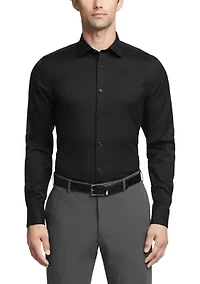 Long Sleeve Refined Cotton Stretch Poplin Dress Shirt