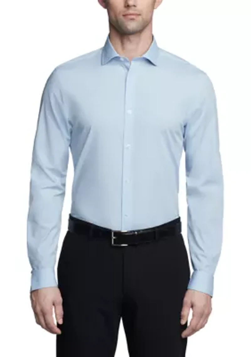 Long Sleeve Refined Cotton Stretch Poplin Dress Shirt