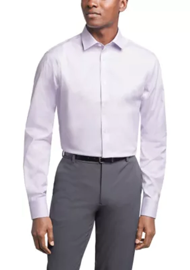 Long Sleeve Refined Cotton Stretch Poplin Dress Shirt