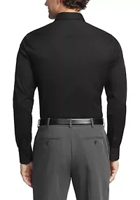 Long Sleeve Refined Cotton Stretch Poplin Dress Shirt