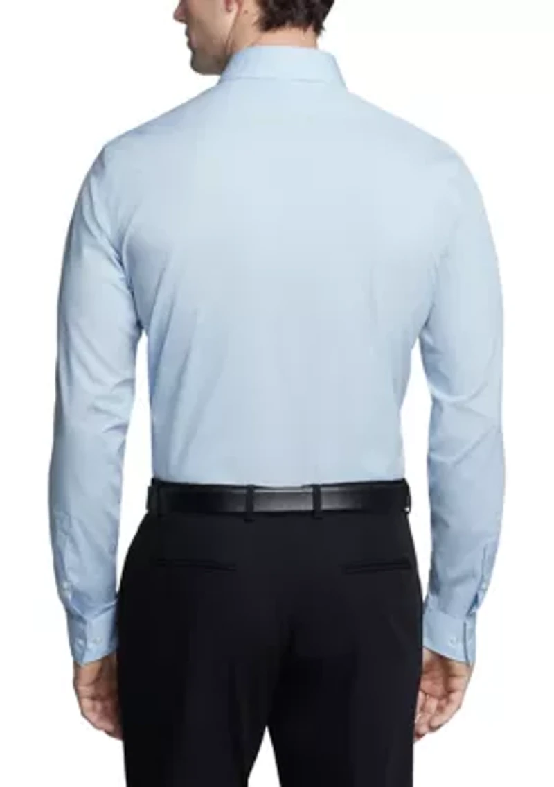 Long Sleeve Refined Cotton Stretch Poplin Dress Shirt