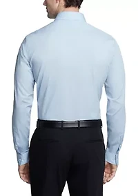 Long Sleeve Refined Cotton Stretch Poplin Dress Shirt