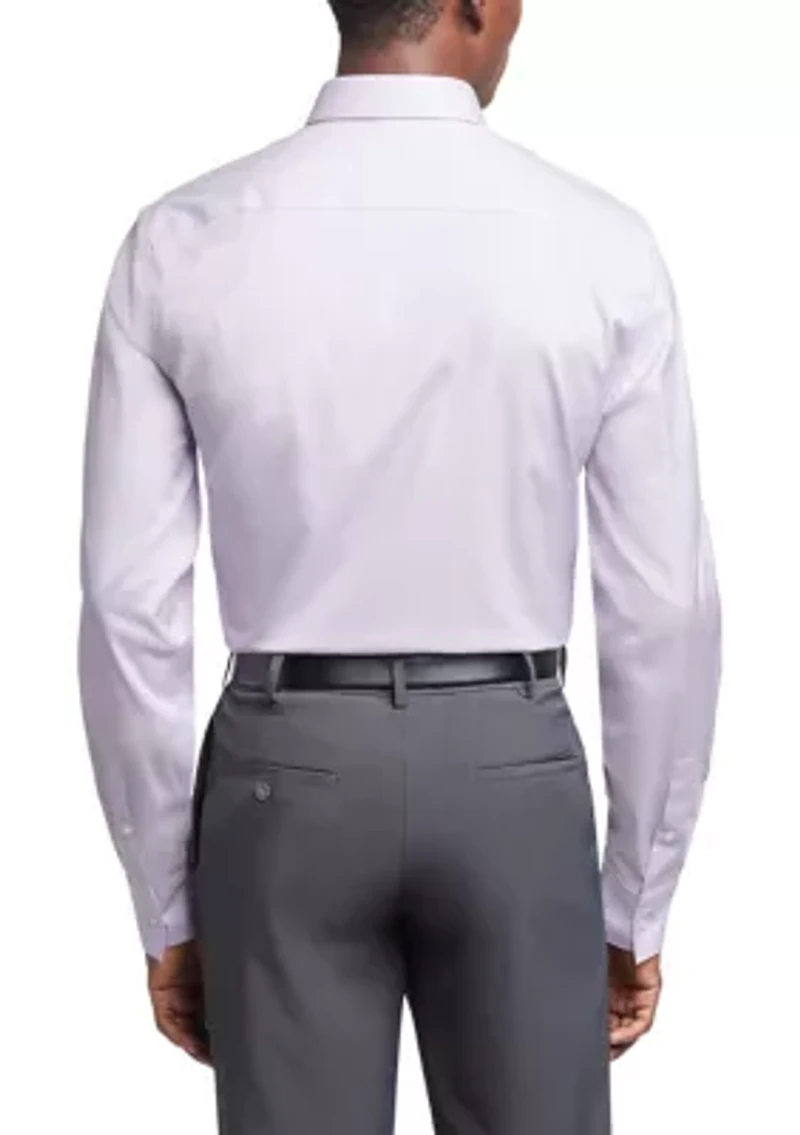 Long Sleeve Refined Cotton Stretch Poplin Dress Shirt