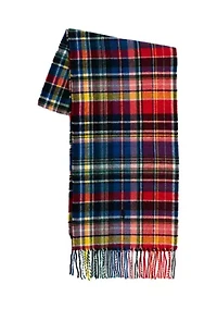 Recycled Wool Plaid Scarf