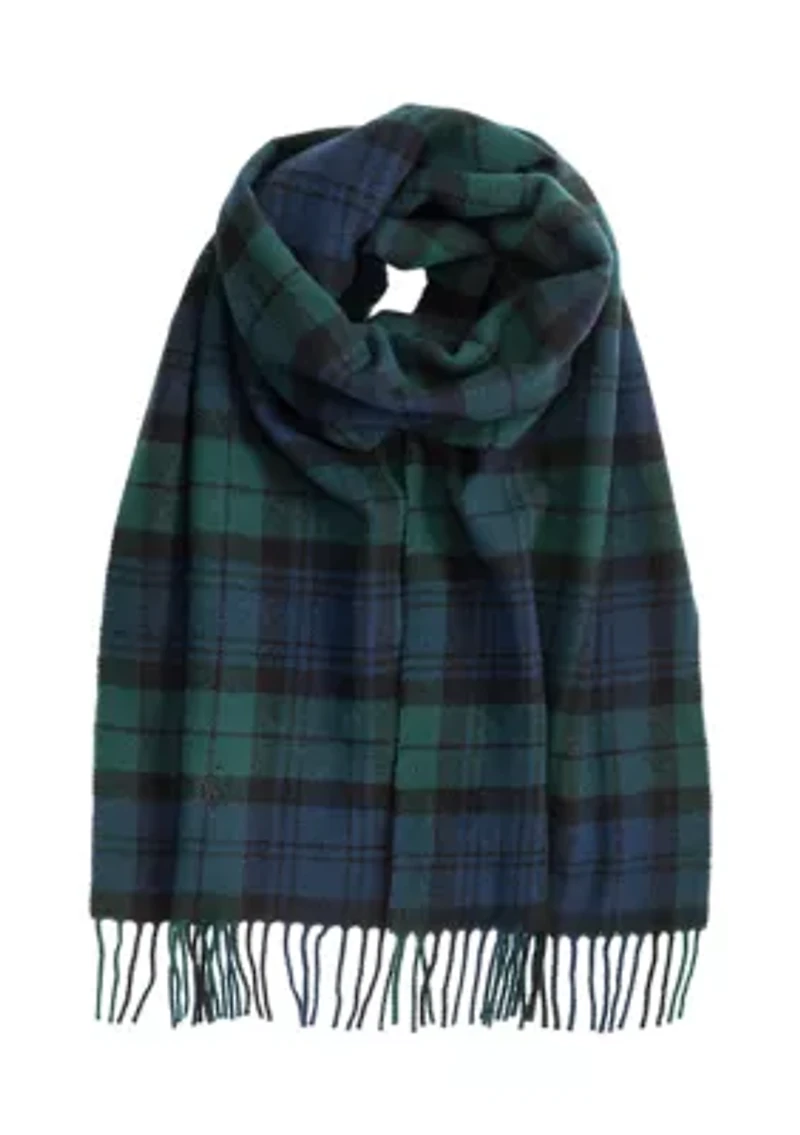 Recycled Wool Plaid Scarf