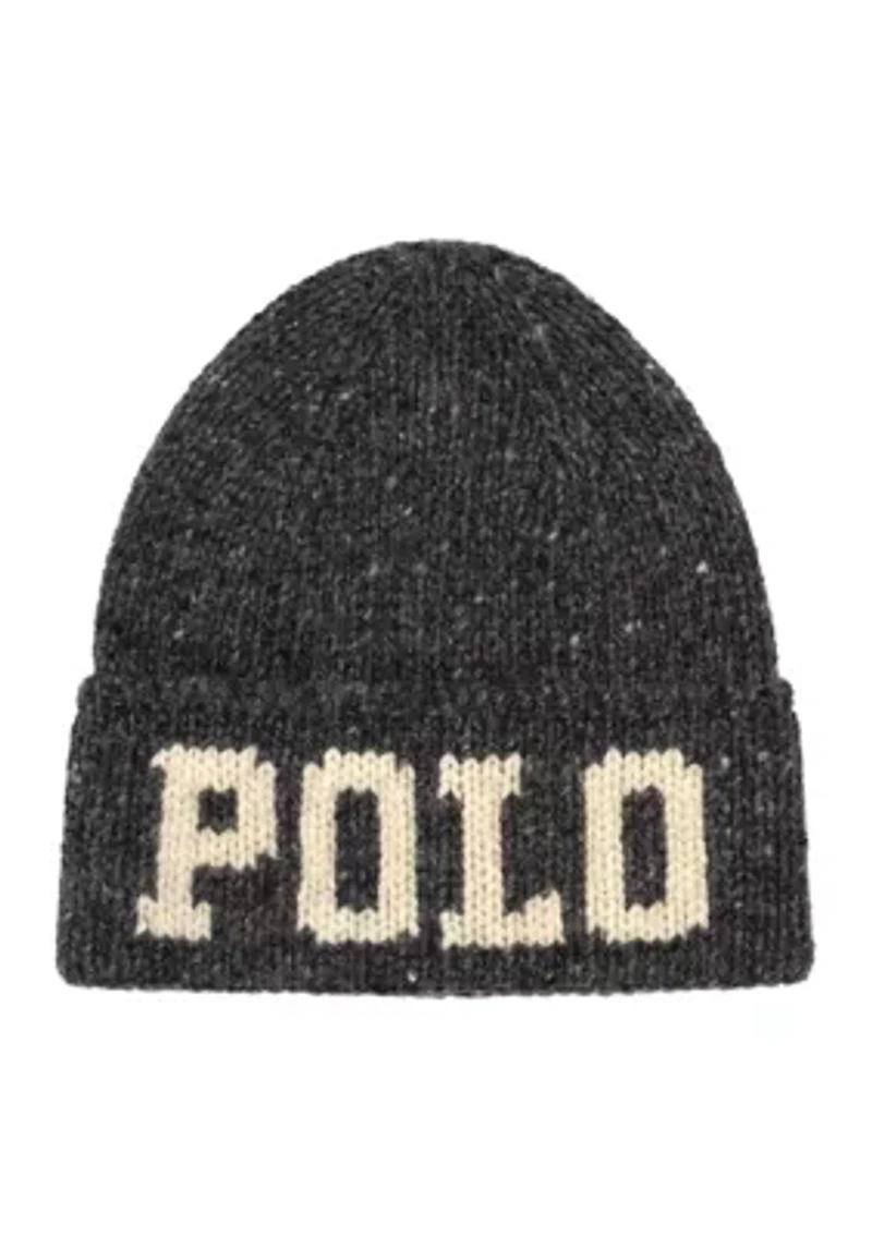 Knit Tweed Polo Beanie