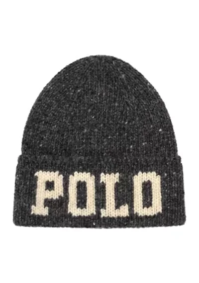 Knit Tweed Polo Beanie
