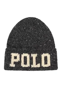 Knit Tweed Polo Beanie