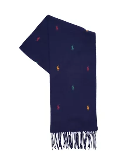 Embroidered Polo Player Scarf