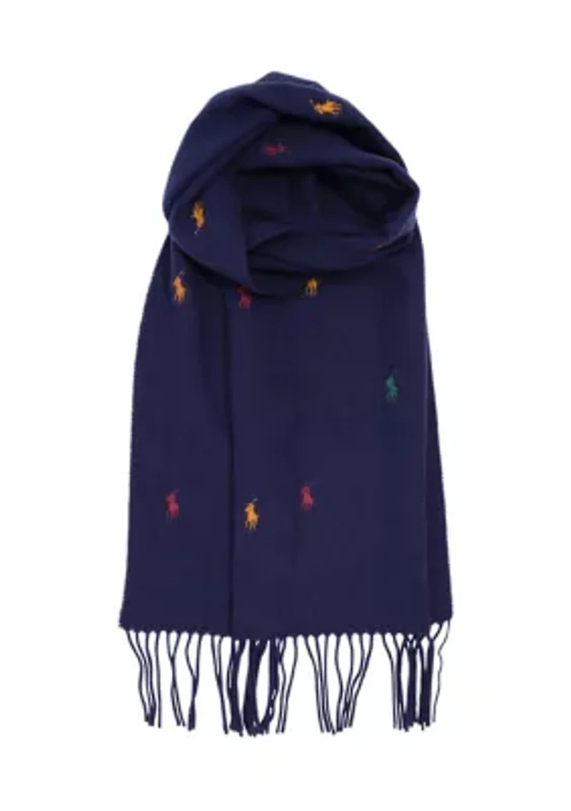 Embroidered Polo Player Scarf