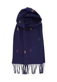 Embroidered Polo Player Scarf