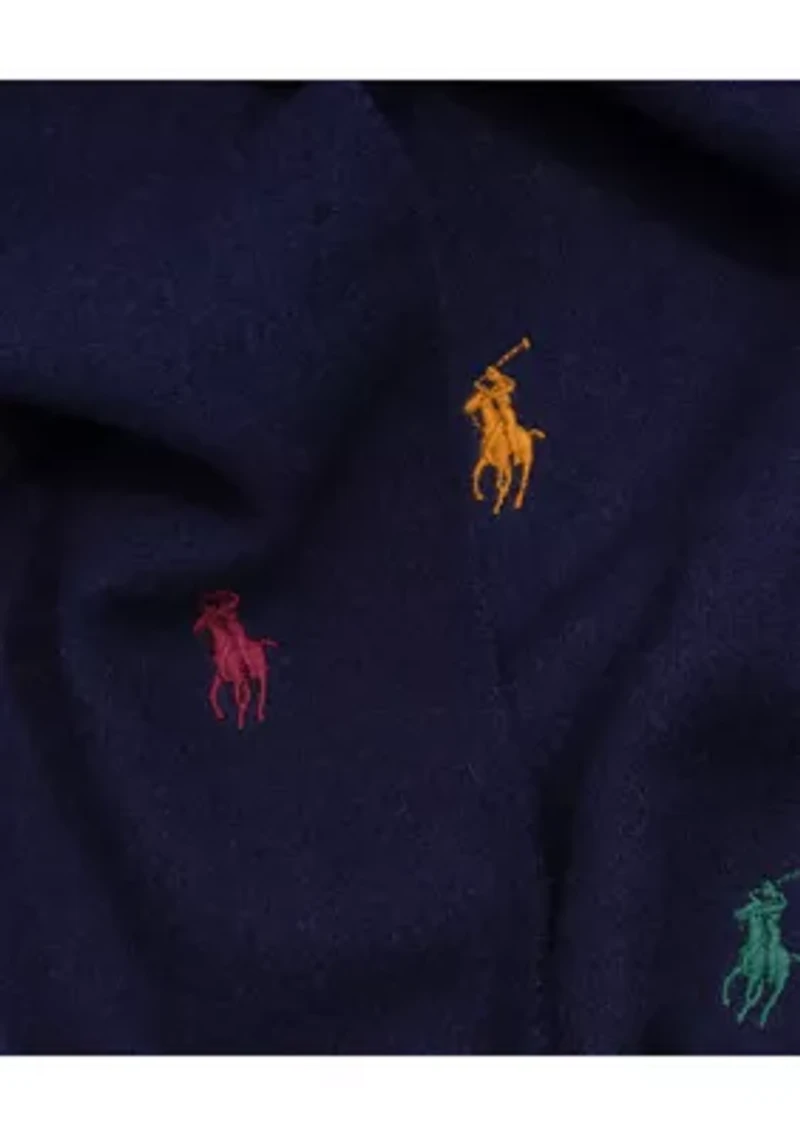 Embroidered Polo Player Scarf