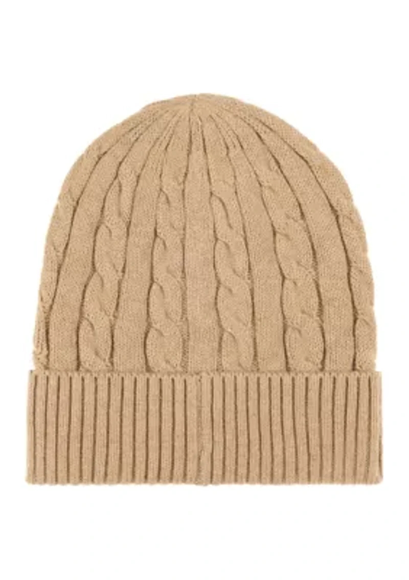 Cotton Cashmere Cable Beanie